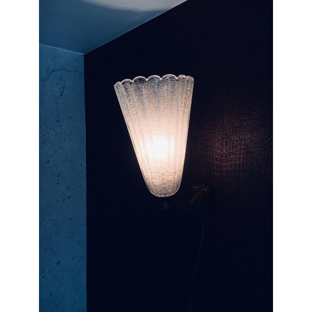 Mid-Century Modern Italian Art Glass Wall Lamp by Barovier & Toso, 1950s For Sale - Image 3 of 14