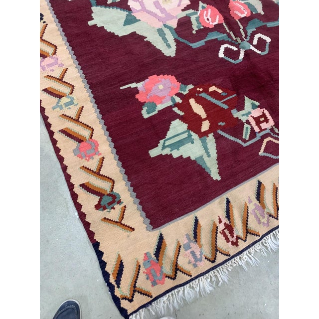 1960s, Handmade Antique Romanian Bessarabian Kilim 6.8' X 10' For Sale - Image 10 of 12