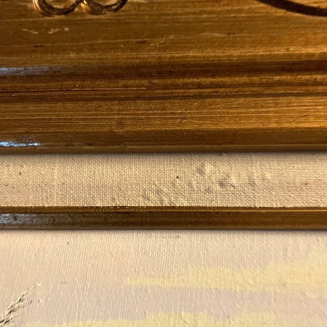 1970’s Original Vintage Serine Marshes Landscape Painting Original Vintage Carved Wood Frame For Sale - Image 4 of 6