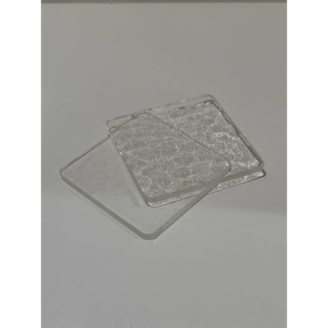 Vintage 1970s Lucite Coasters With Holder, Mid-Century Modern - 12 Pieces For Sale - Image 4 of 6