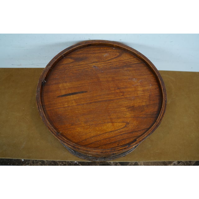 Antique Chinese Shanxi Round Bentwood Dumpling Serving Steamer Box For Sale - Image 4 of 10