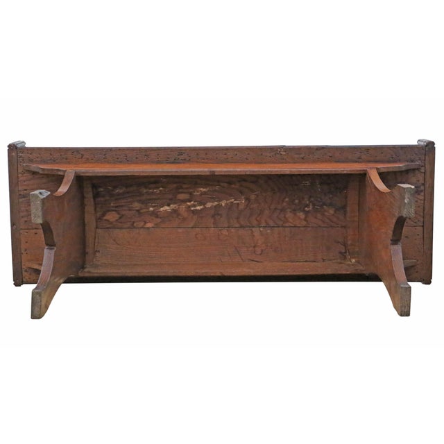 Wood Antique Arts & Crafts Oak Window Seat, 1800s For Sale - Image 7 of 8