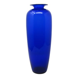 Cobalt Blue Glass Flower Vase For Sale