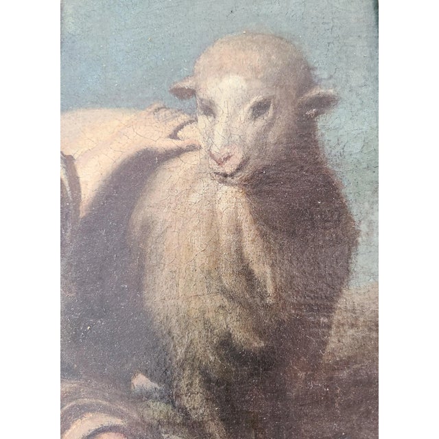 English 19th Century Painting of Child With Lamb | Chairish