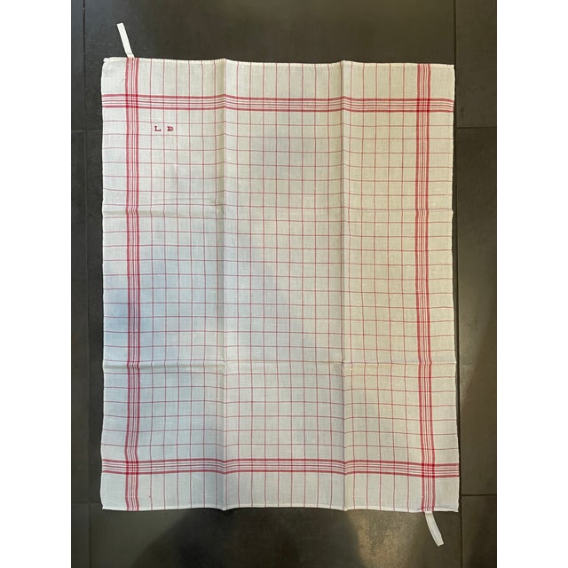 French Kitchen Table Towels in Linen Canvas with Embroidery, 1920s, Set of 82 For Sale - Image 17 of 18