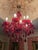 3p Ruby Red Baroque Rococo Revival European Imprt Glass Chandelier Sconce Set For Sale In Los Angeles - Image 6 of 8