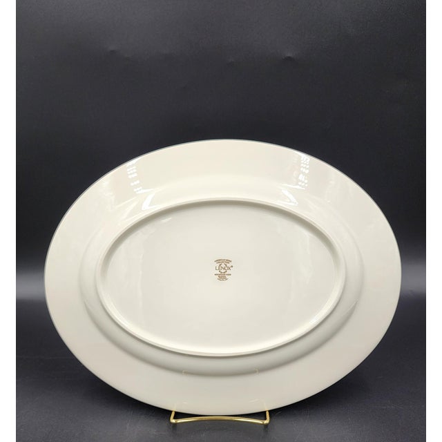 Vintage Lenox Mountain View Fine Bone China Oval Serving Platter With 24k Gold Trim For Sale - Image 16 of 18