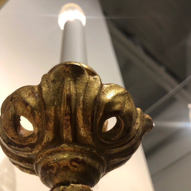 Lights 1990s Traditional Italian Carved Wooden Double Light Sconces - a Pair For Sale - Image 7 of 13