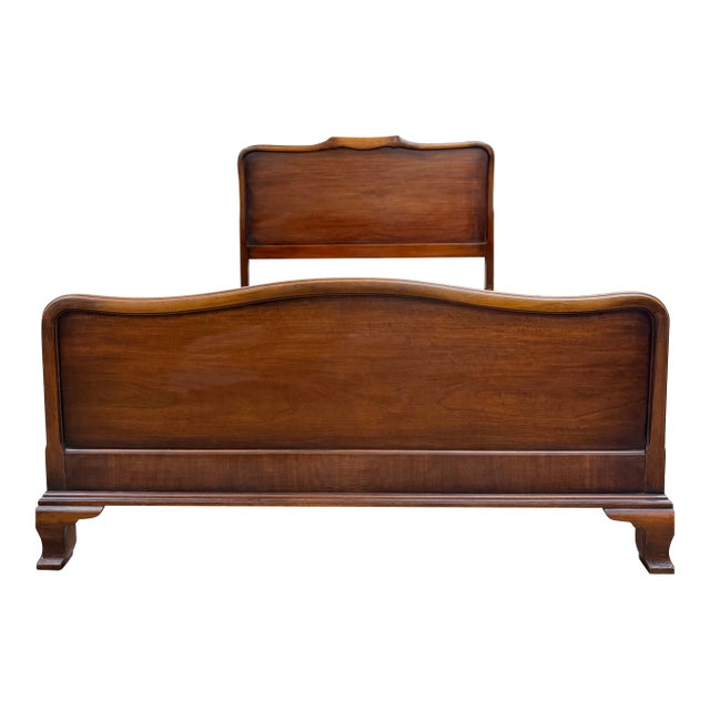 Vintage Full Size Kindel Grand Rapids Oxford 176e Chippendale Style Bed For Sale