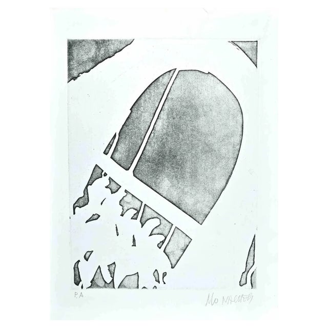 Sante Monachesi, Figure and Arch, Original Etching, 1970s For Sale