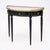 French Louis XVI Style Ebonized, Brass and Marble Demi-Lune Console Table For Sale - Image 4 of 9