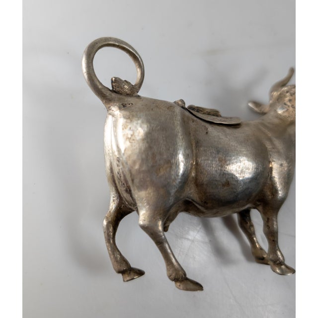 19th Century 800 Silver German Cow Form Creamer For Sale - Image 9 of 13