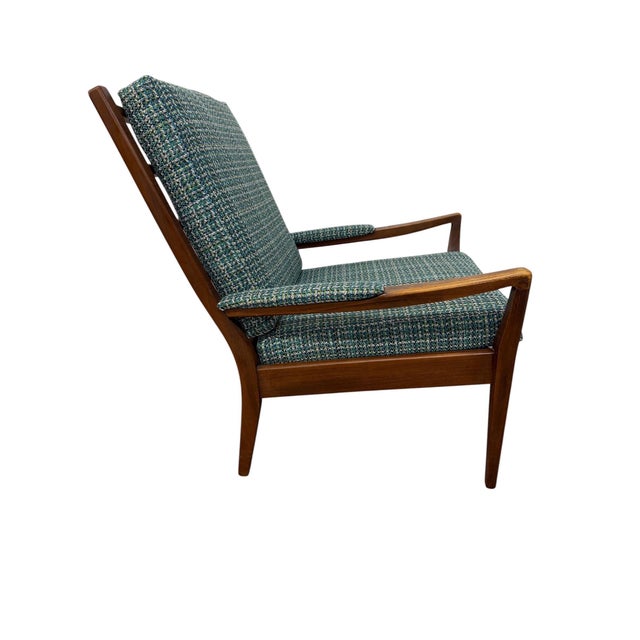 Mid-Century Danish Modern Teak Ladder Back Arm Chair - Restored! For Sale - Image 4 of 8