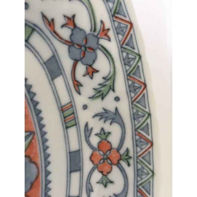 White Late 20th Century Porcelain Scalloped Edge Floral Shallow Bowl/Catchall For Sale - Image 8 of 13