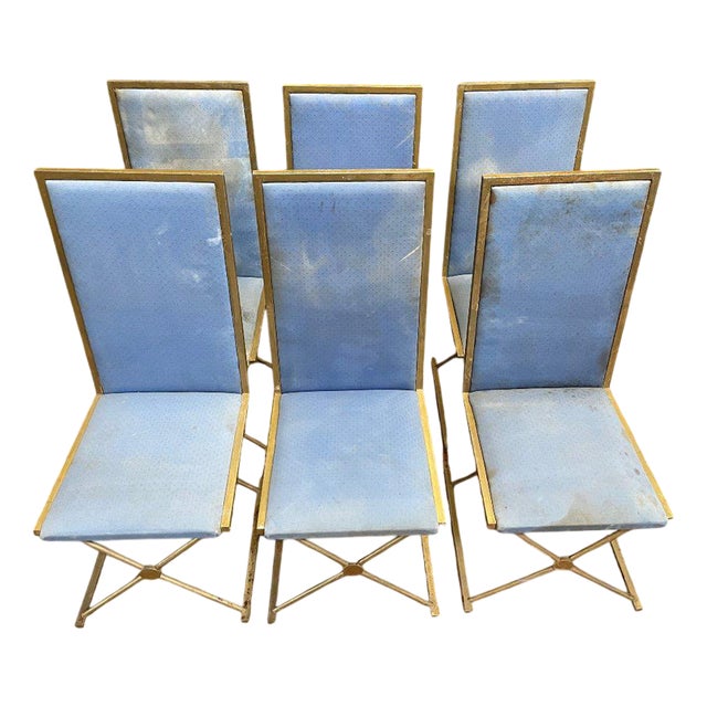 Dining Chairs in Stainless Steel, 1970s, Set of 6 For Sale