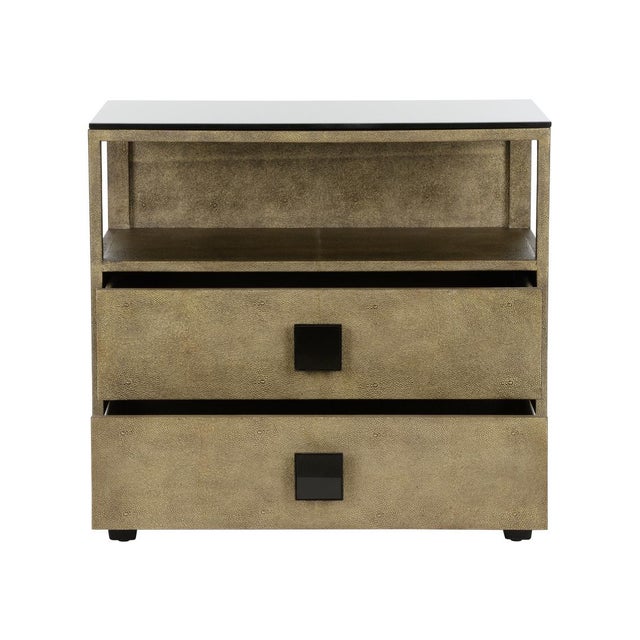 Contemporary Pendry Faux Shagreen Nightstand For Sale - Image 3 of 6