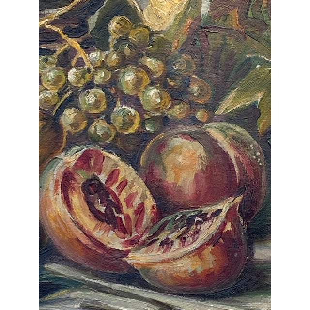 1927 Dutch Oil on Canvas Still Life Study “Fruit With Urn” Signed B. Jopps For Sale - Image 4 of 12