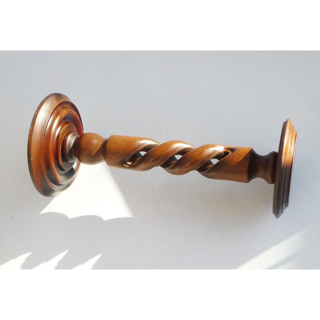 1960s Carved Braley Twist Wooden Pedestal, 1960s For Sale - Image 5 of 9