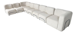 Mid-Century Modern Modular Sofa in Fabric and Chrome, 1970s. Set of 8