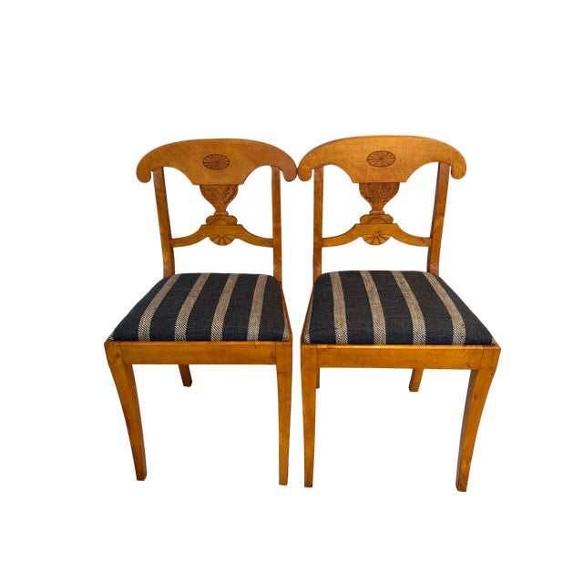 19th C Swedish Biedermeier Flame Birch Dining Chairs - Set of 6 For Sale - Image 4 of 11