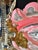 Antique Cased Pink Cut to White and Clear Glass and Bronze Chandelier For Sale - Image 10 of 12