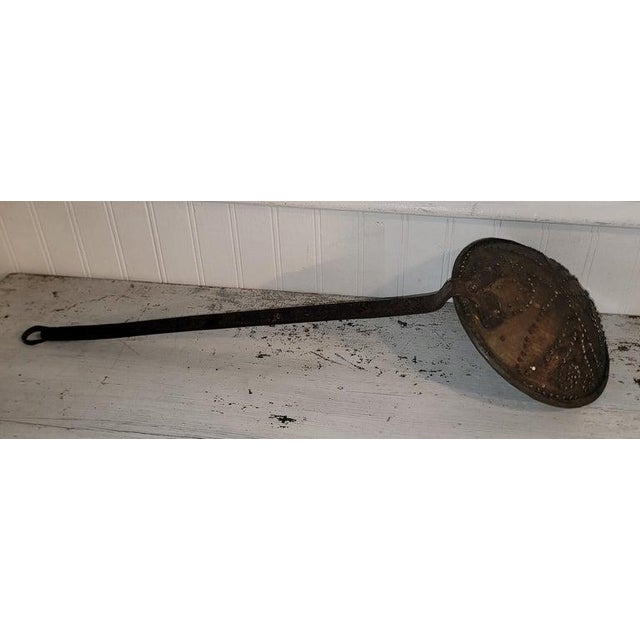 19th Century 19thc Brass Skimming Ladle or Chest Nut Roaster For Sale - Image 5 of 8