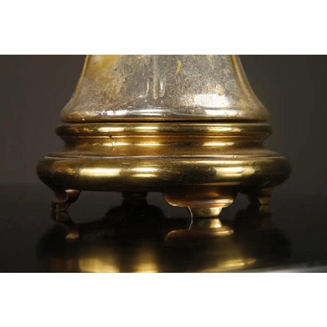 1950s Italian Mercury Glass Table Lamps With Gilt Brass Bases, Murano - a Pair For Sale - Image 13 of 15