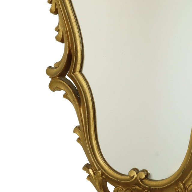 1970s Italian Classical Crested Mirror Gold Baroque Rococo 57cm For Sale - Image 11 of 14
