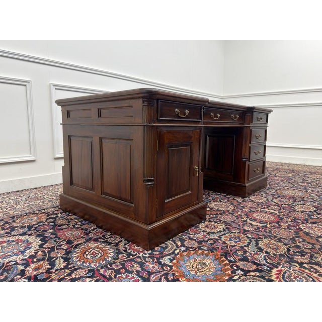 Large English Partner Desk For Sale - Image 5 of 18
