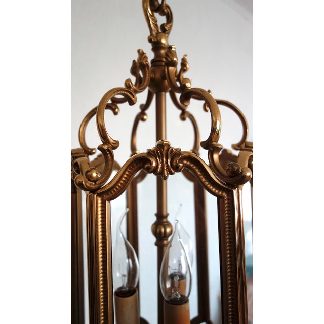 Brass and Glass Lantern Pendant, 1960s For Sale - Image 16 of 17
