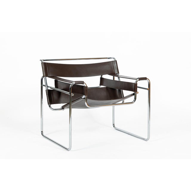 Pair of Mid Century Brown Wassily Chairs by Marcel Breuer for Stendig, 1960s, Labeled For Sale - Image 9 of 18