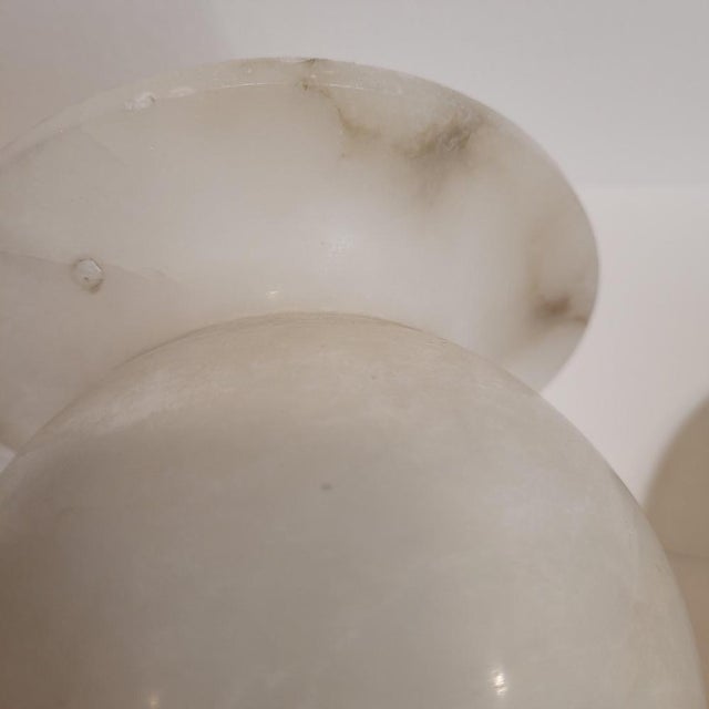 20th Century Art Nouveau Table Lamp in Alabaster, France, 1940s For Sale - Image 11 of 18