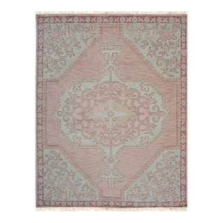 6x9 Lydia Oriental Coral Traditional Medallion Hand Knotted Wool Carpet Rug For Sale