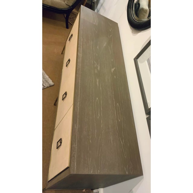 Modern Modern Gray and Cream Shagreen Four Door Credenza For Sale - Image 3 of 8