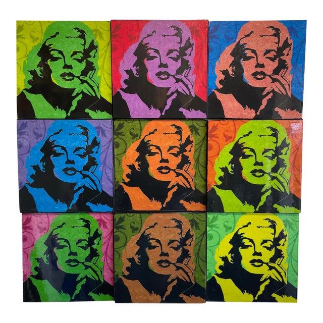 1980s "Marilyn Monroe With Cigarette" Pop Art Polyptych Silkscreen Installation For Sale