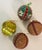 4 pcs large vintage beaded Christmas ornaments.