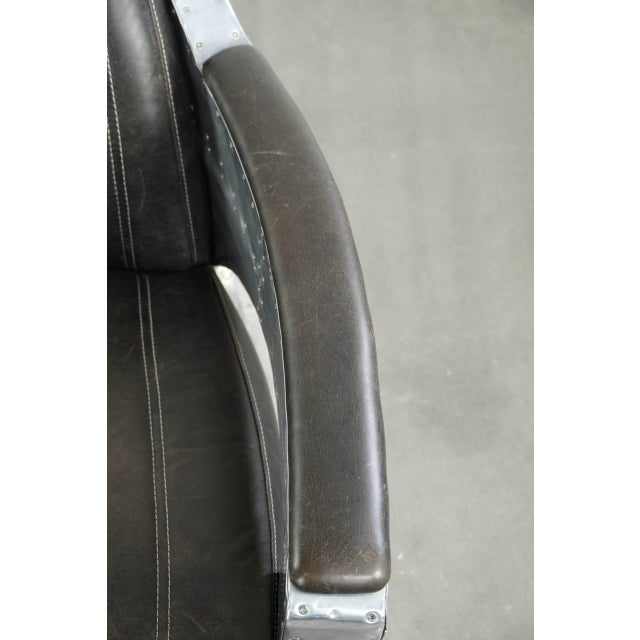 Black Club Chair in Cowhide Leather with Aluminium For Sale - Image 8 of 14