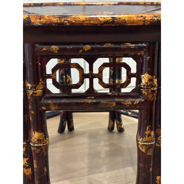 Vintage Maitland-Smith Chinoiserie Palm Beach Style Faux Bamboo and Faux Tortoise Coffee Table For Sale - Image 14 of 18