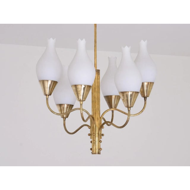 This exceptional and rare chandelier was produced by Edvard Hagman in the mid-1950s. The model was numbered 745 and is...