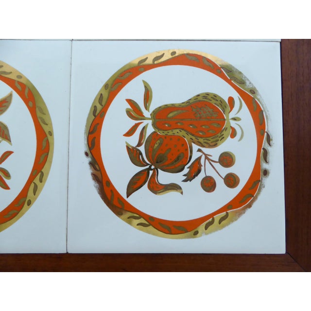 Wood Attributed Georges Briard Mid Century Modern Small Wood Side Table W. Tile Top. C. 1969 For Sale - Image 7 of 16