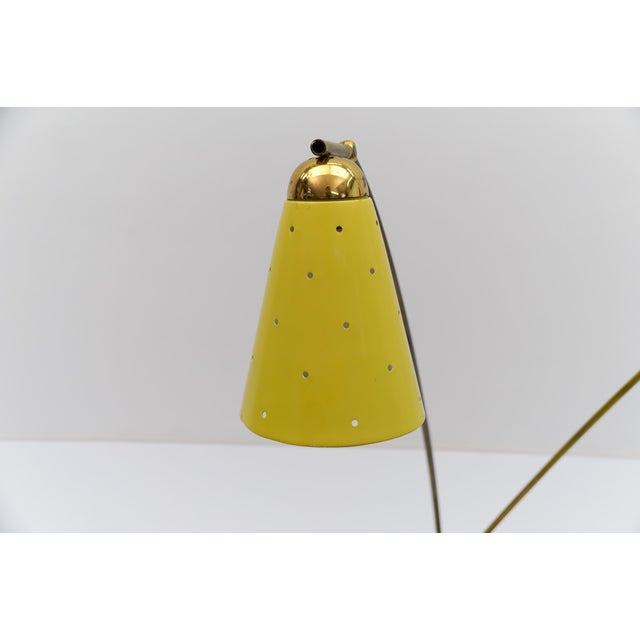 Mid-Century Modern Brass and Perforated Metal Floor Lamp, 1950s For Sale - Image 6 of 18