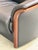 Animal Skin 1990s Ekornes Stressless Manhattan Scandinavian Black Leather Three-Seat Sofa With Curved Wood Trim For Sale - Image 7 of 10