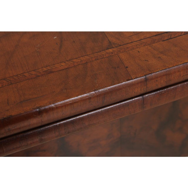 Brown Vintage Burlwood English George II Game Table For Sale - Image 8 of 15