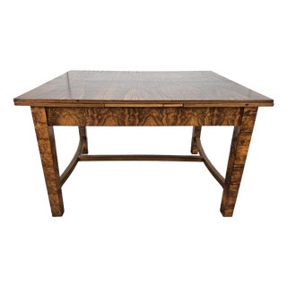 Vintage Extendable Art Deco Table in Olive Root, 1940 For Sale