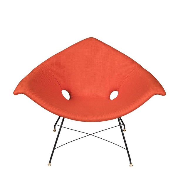 Saporiti Italia Iron Rod and Fabric Armchair by Augusto Bozzi for Saporiti, 1950s-1960s, Set of 2 For Sale - Image 4 of 4