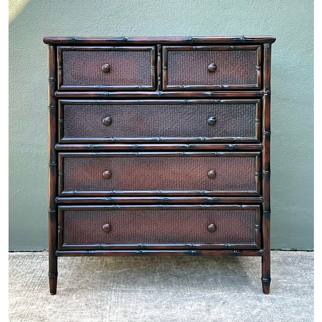Vintage Woven Rattan Chest of Drawers For Sale - Image 10 of 12