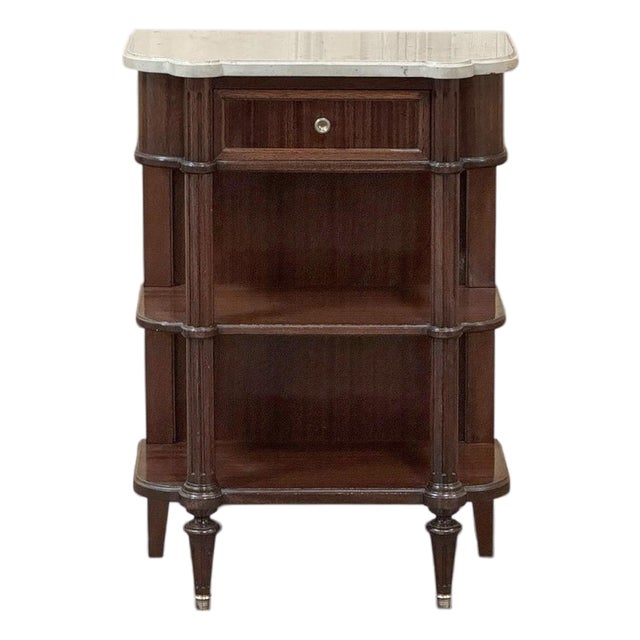 Petite Louis XVI Marble-Top Console in Mahogany For Sale