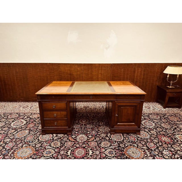 Italian Desk in Leather For Sale - Image 4 of 18