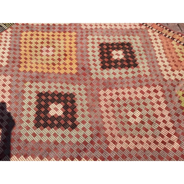1960s Vintage Turkish Kilim Rug - 71" X 118" For Sale - Image 5 of 10
