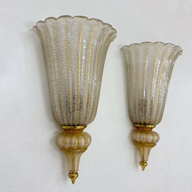 Wall Lamps Sconce Murano Glass from Barovier & Toso, 1970s, Set of 2 For Sale - Image 14 of 18